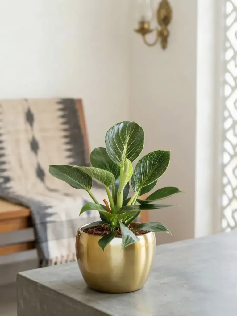imgi 30 birkin philodendron plant medium golden metal pot greenkin lifestyle image